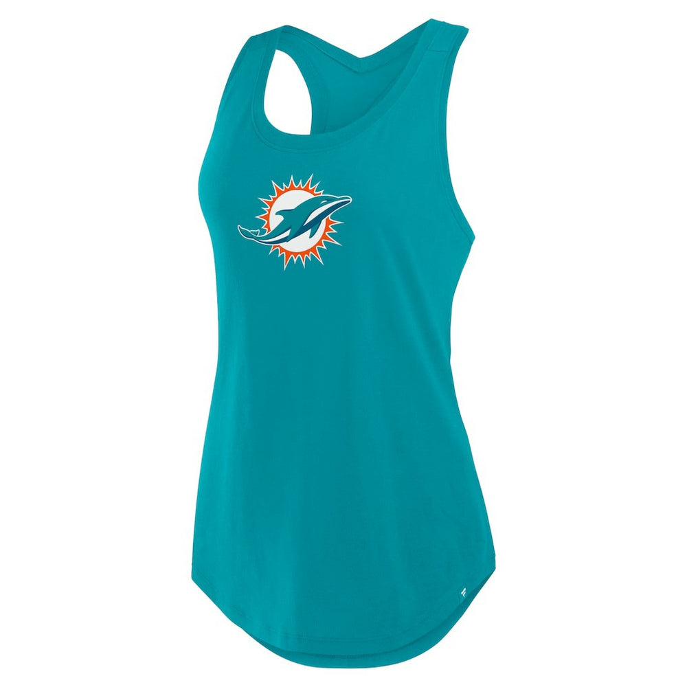 Miami Dolphins Women's Iron Fan Tank Top - Aqua cheap