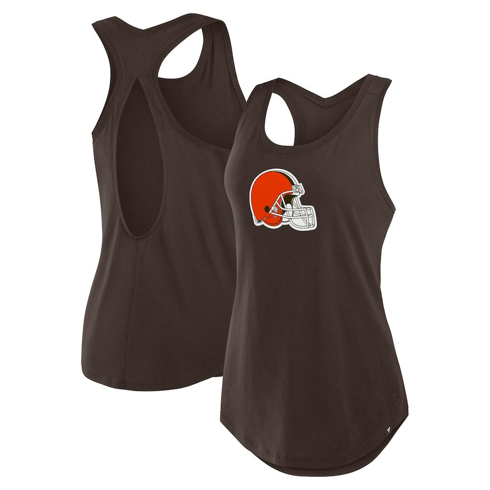 Cleveland Browns Women's Iron Fan Tank Top - Brown on sale
