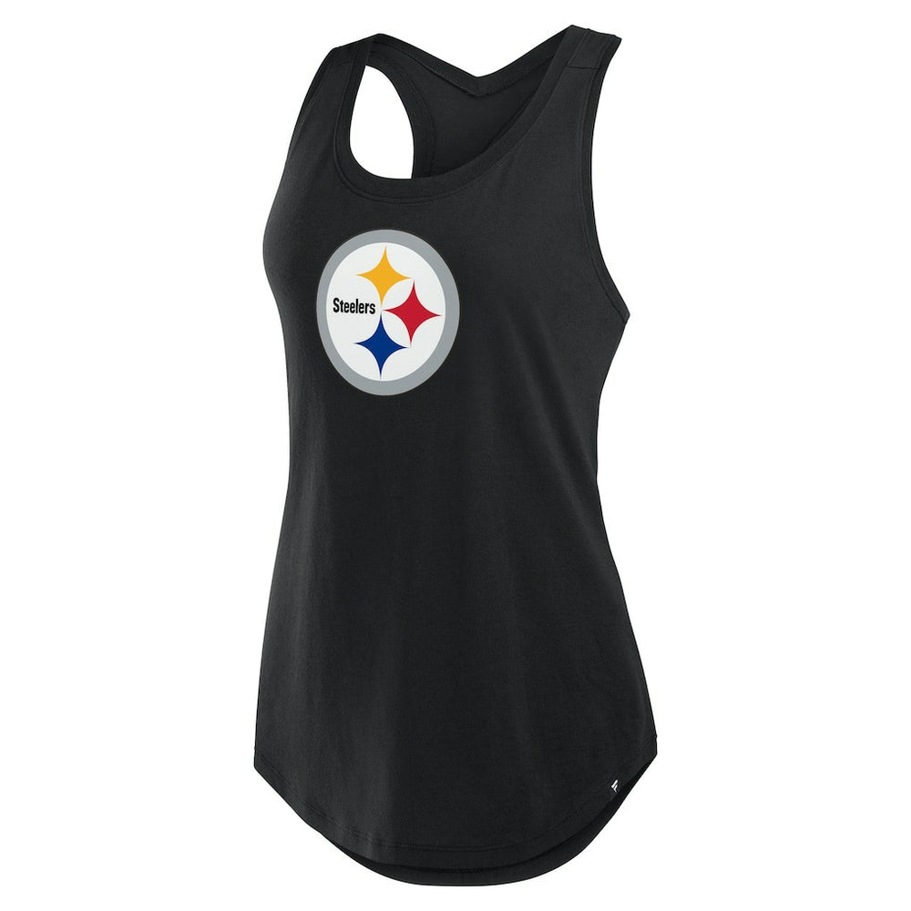 Pittsburgh Steelers Women's Iron Fan Tank Top - Black discount