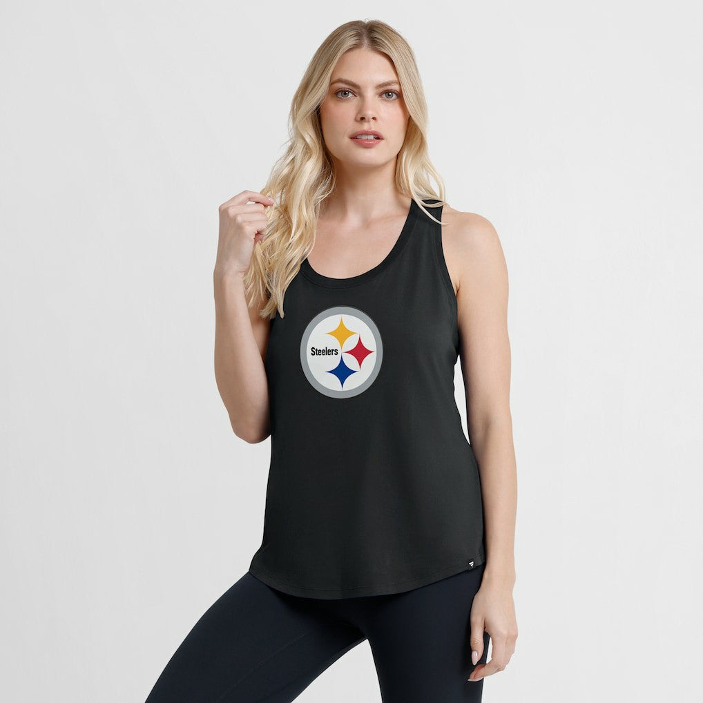 Pittsburgh Steelers Women's Iron Fan Tank Top - Black discount