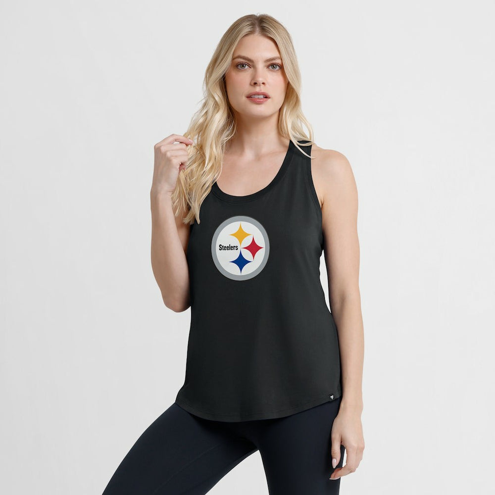 Pittsburgh Steelers Women's Iron Fan Tank Top - Black discount