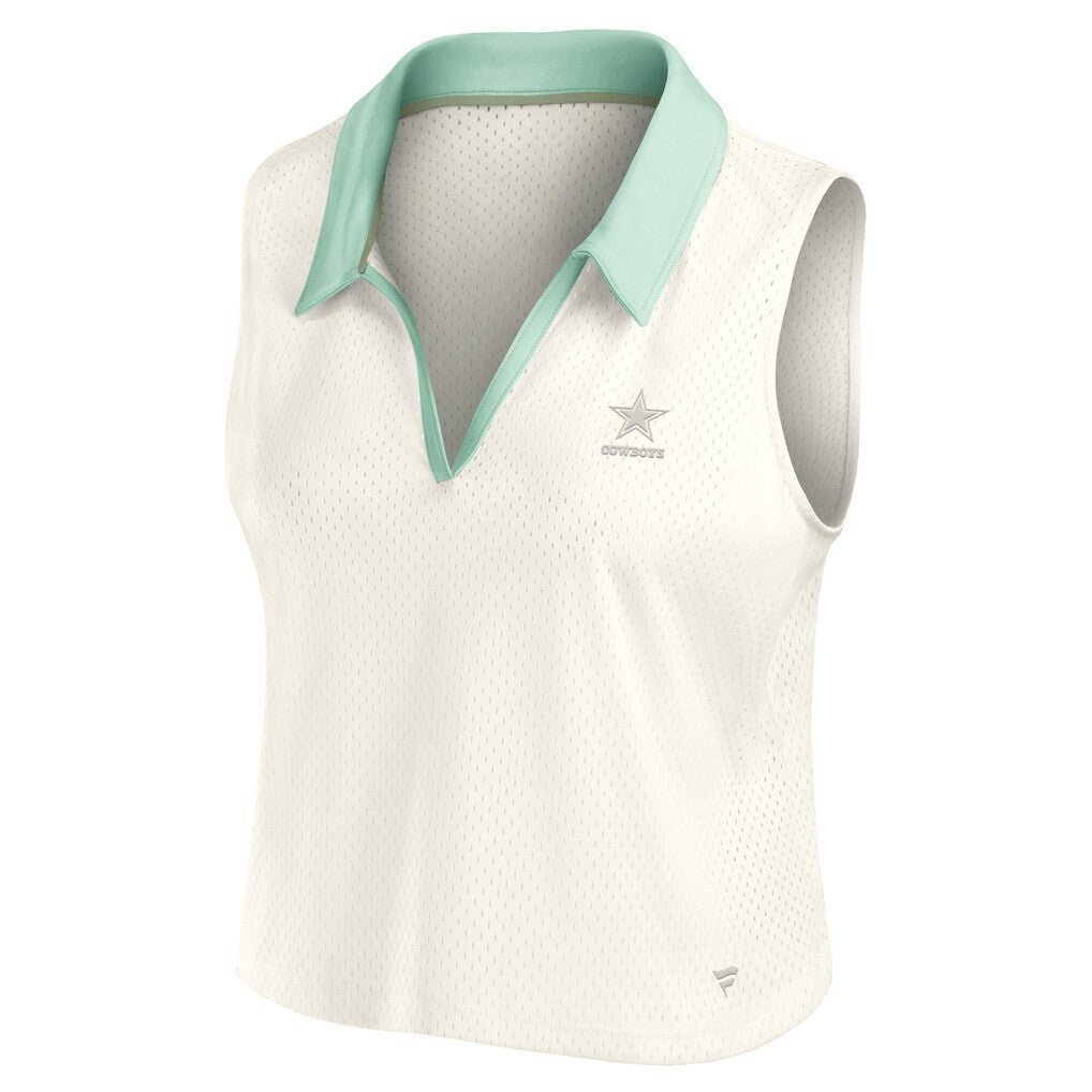Dallas Cowboys Women's Studio Wellness V-Neck Tank Top - Cream discount