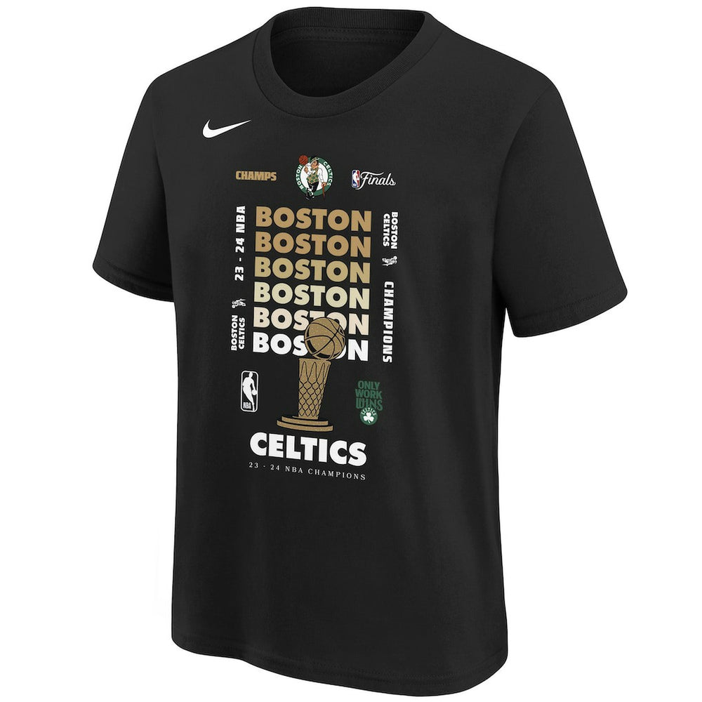 Boston Celtics Youth 2024 NBA Finals Champions Expressive T-Shirt - Black online