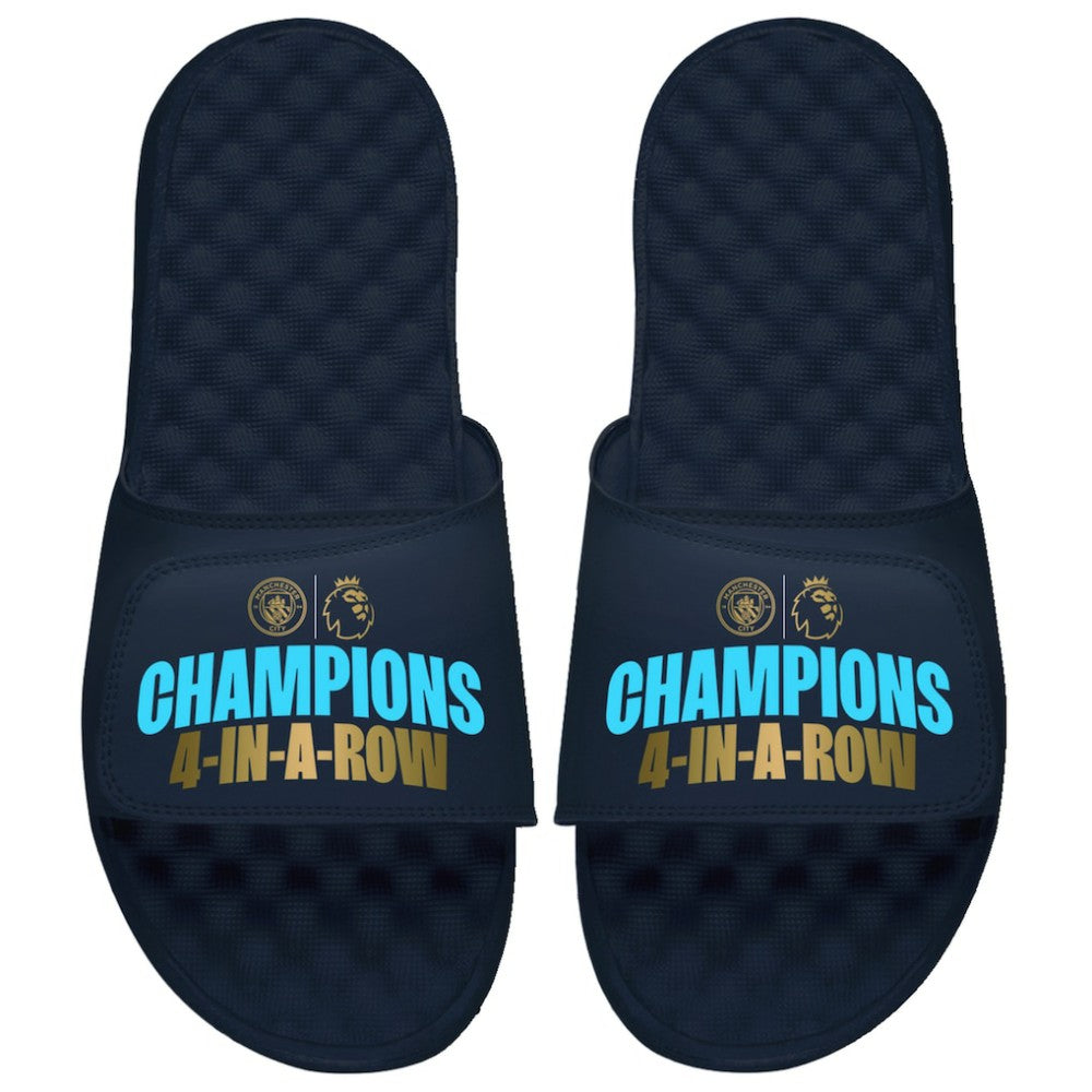 Manchester City ISlide Unisex Four-Time Consecutive Premier League Champions Slide Sandals - Navy cheap