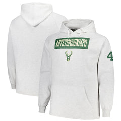 Giannis Antetokounmpo Milwaukee Bucks Profile Big & Tall Player Double Face Tri-Blend Pullover Hoodie - Ash for sale