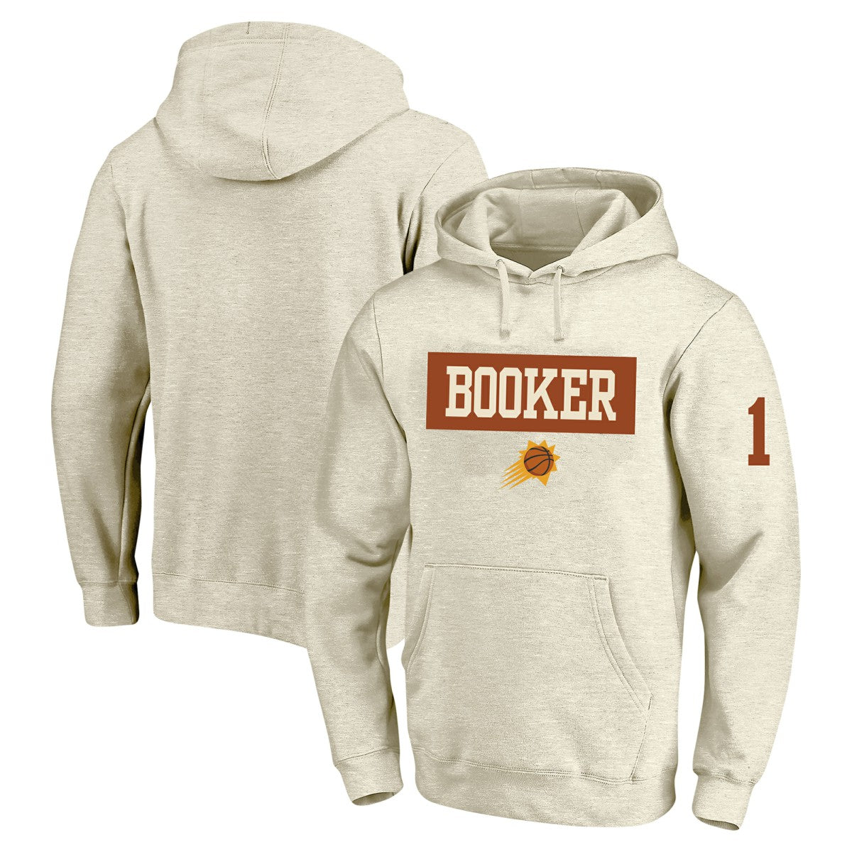 Devin Booker Phoenix Suns Profile Big & Tall Player Double Face Tri-Blend Pullover Hoodie - Cream cheap