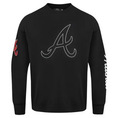 Atlanta Braves Pro Standard Paint The City Dropped Shoulder Pullover Sweatshirt Black