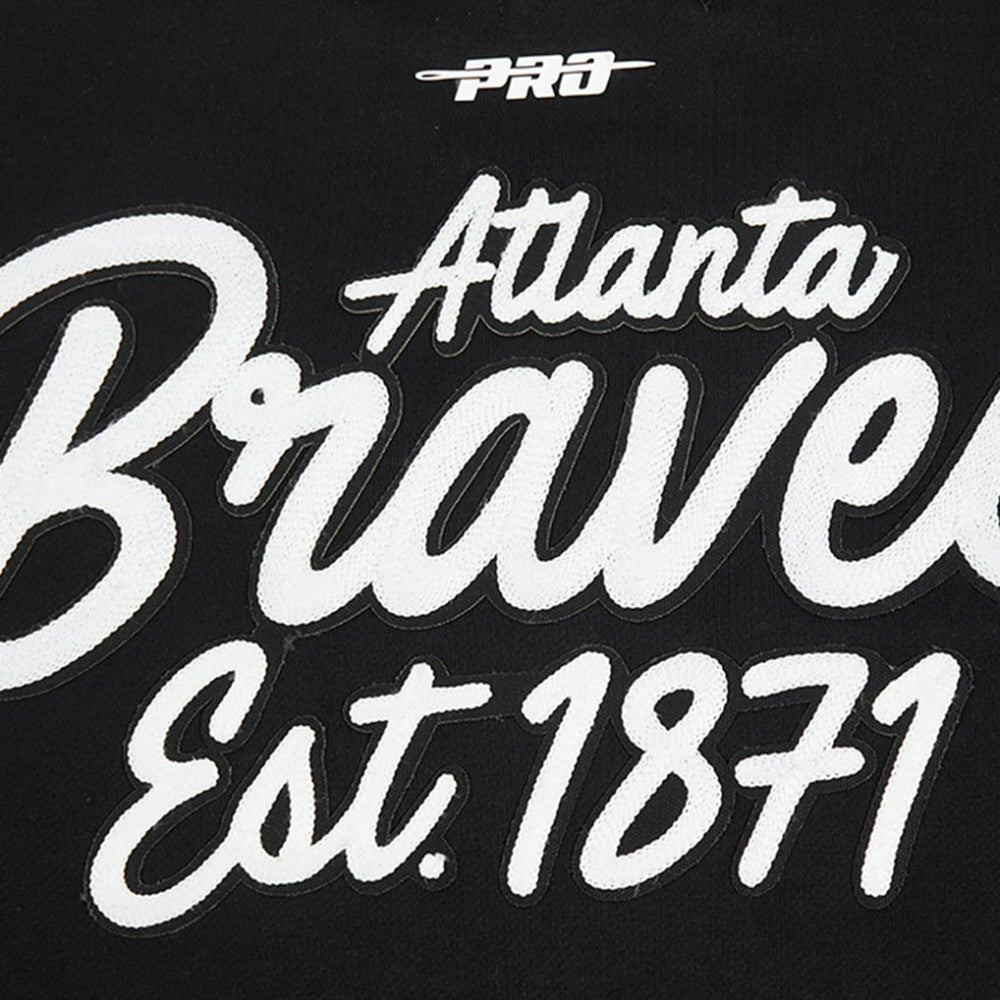 Atlanta Braves Pro Standard Paint The City Dropped Shoulder Pullover Sweatshirt Black