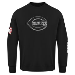 Cincinnati Reds Pro Standard Paint The City Dropped Shoulder Pullover Sweatshirt Black