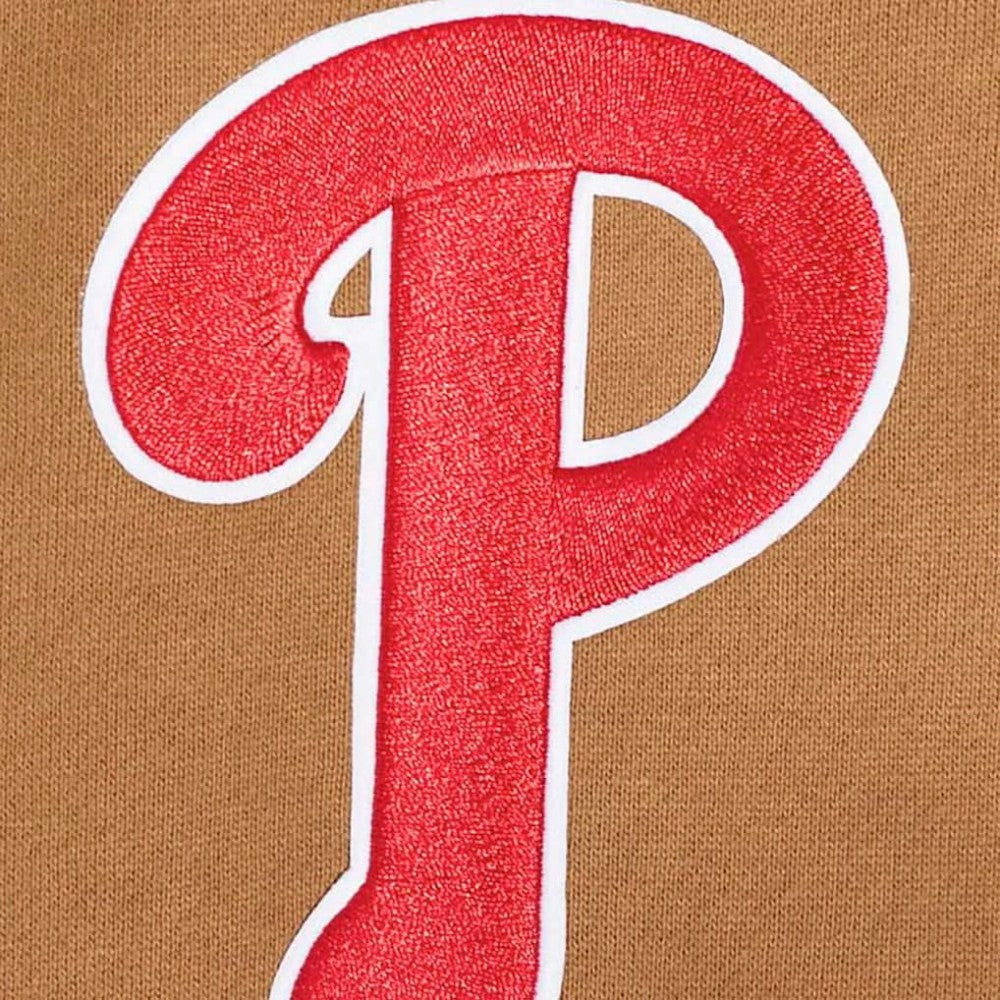 Philadelphia Phillies Pro Standard Paint The City Dropped Shoulder Pullover Sweatshirt Brown