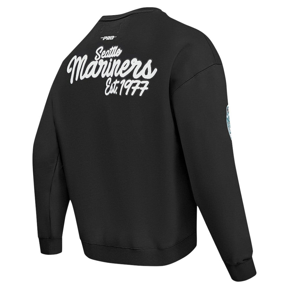 Seattle Mariners Pro Standard Paint The City Dropped Shoulder Pullover Sweatshirt Black