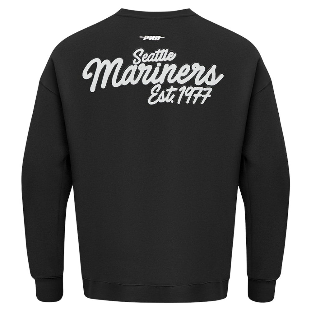 Seattle Mariners Pro Standard Paint The City Dropped Shoulder Pullover Sweatshirt Black