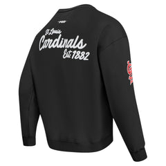 St. Louis Cardinals Pro Standard Paint The City Dropped Shoulder Pullover Sweatshirt Black