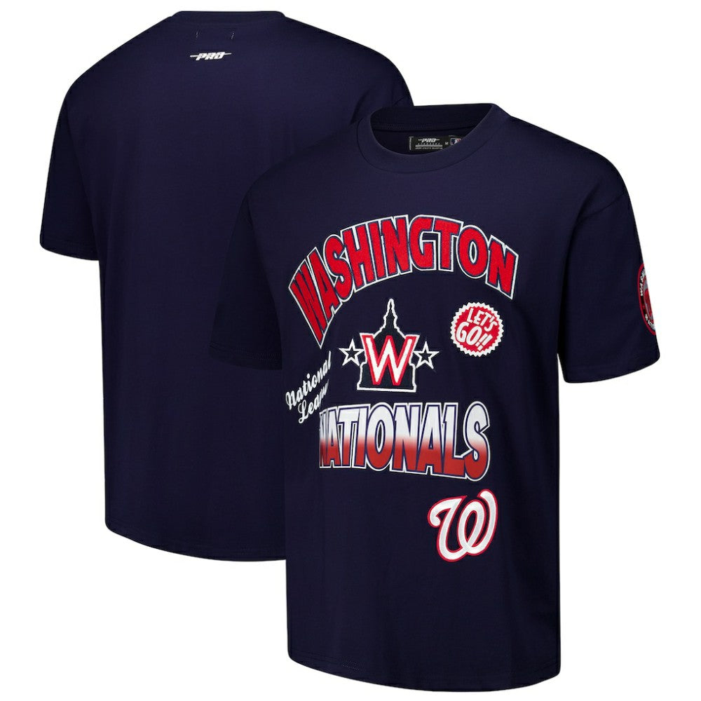 Washington Nationals Pro Standard Turn It Up Dropped Shoulder T-Shirt Navy