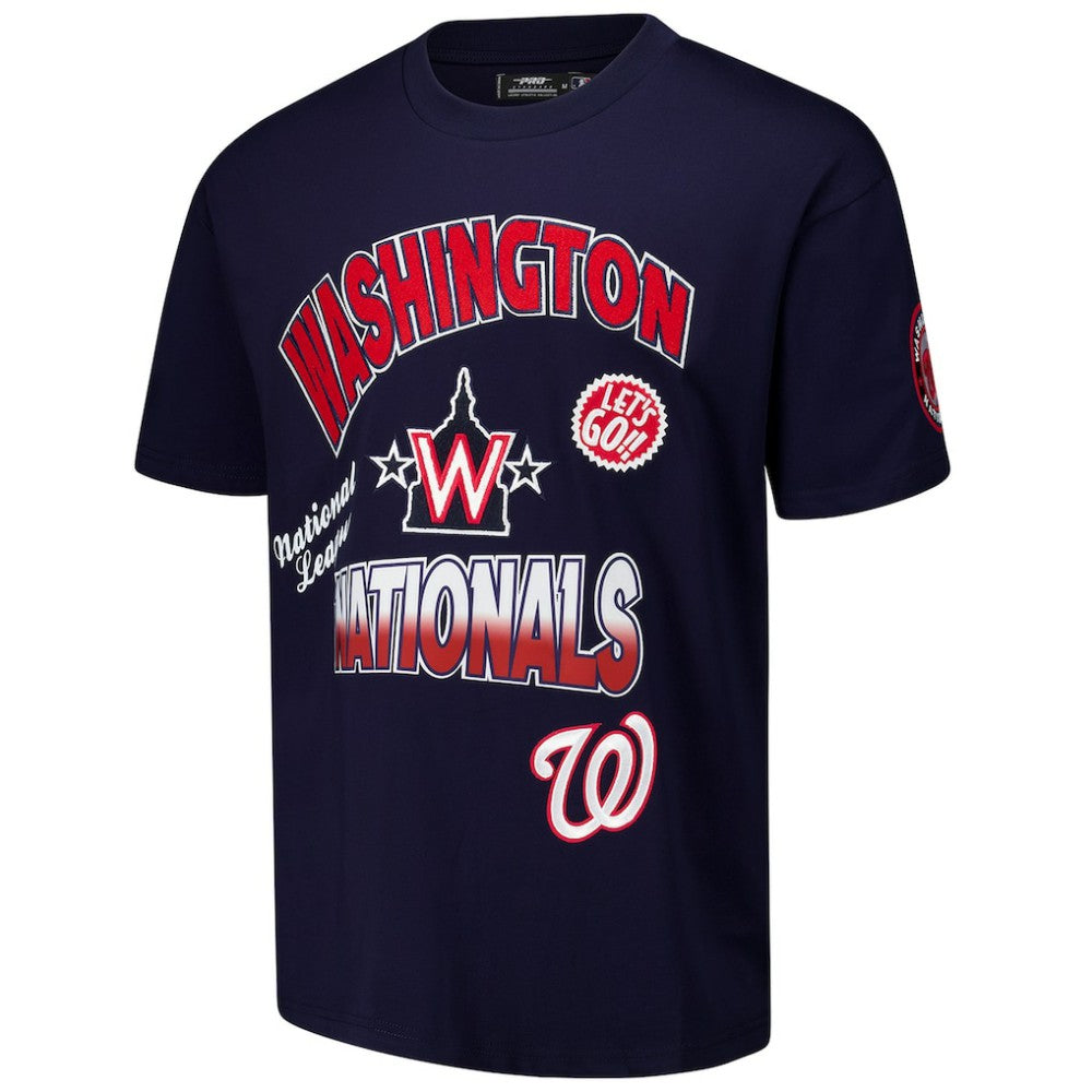 Washington Nationals Pro Standard Turn It Up Dropped Shoulder T-Shirt Navy