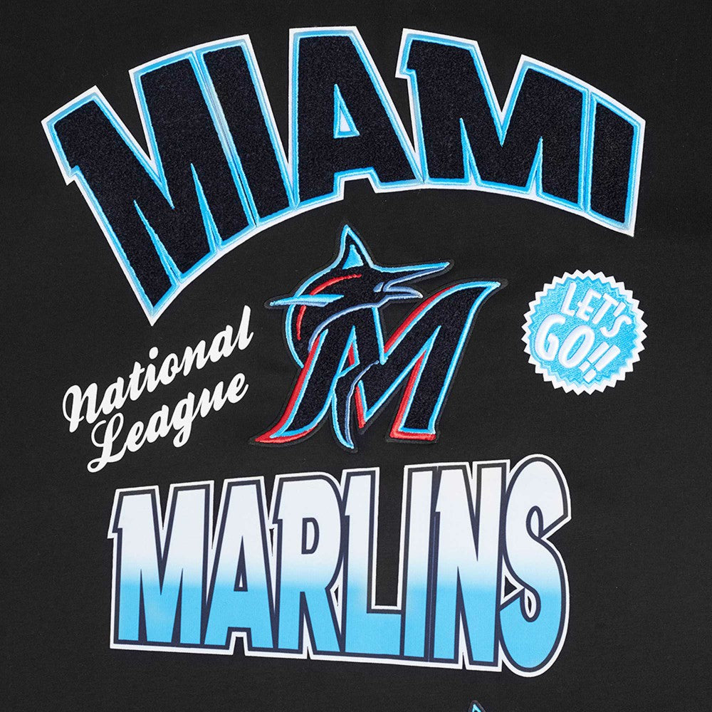 Miami Marlins Pro Standard Turn It Up Dropped Shoulder T-Shirt Black