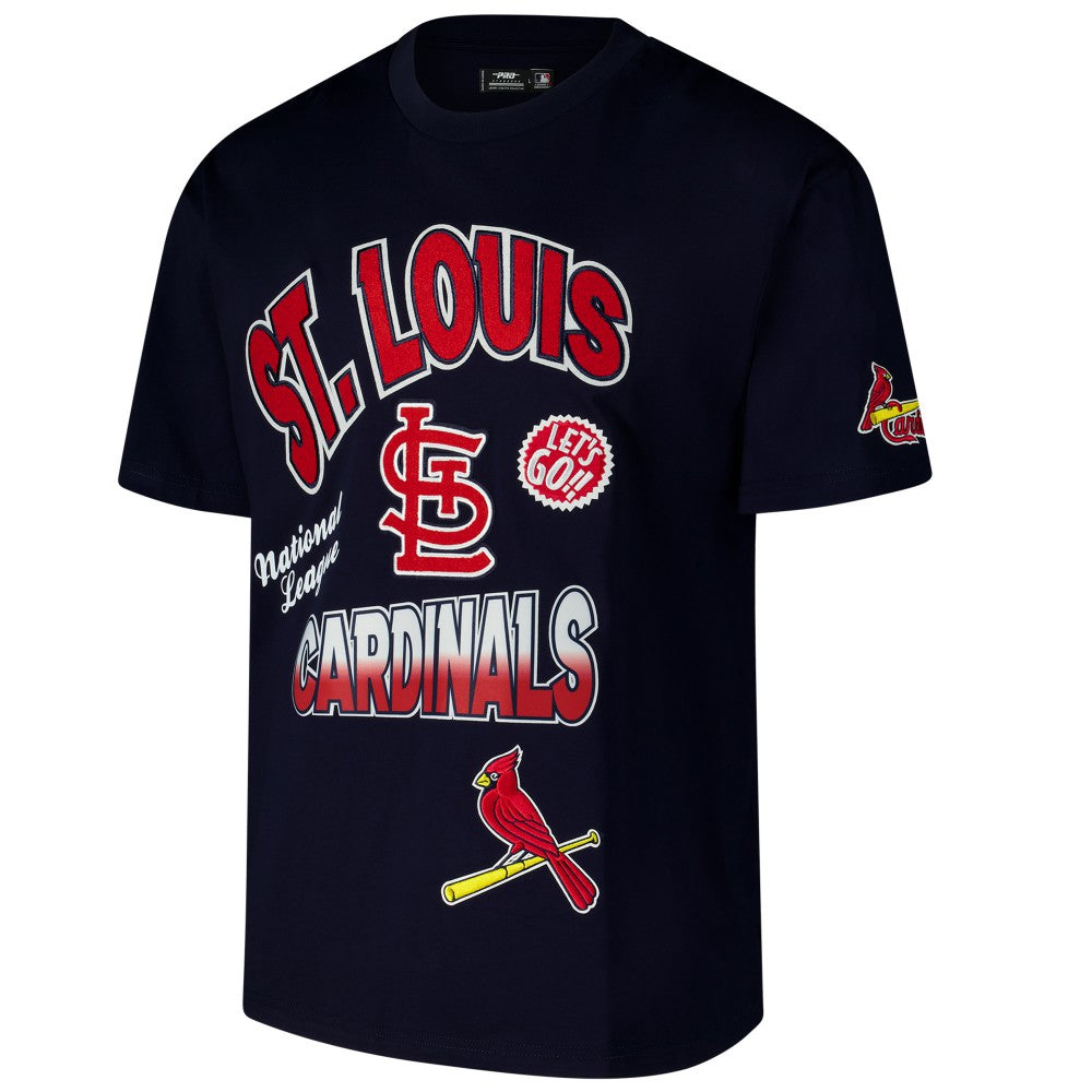 St. Louis Cardinals Pro Standard Turn It Up Dropped Shoulder T-Shirt Navy