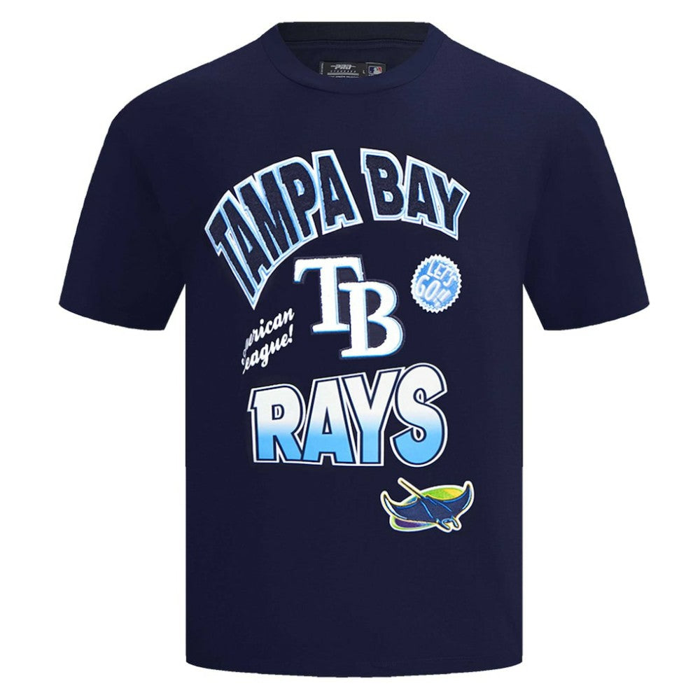 Tampa Bay Rays Pro Standard Turn It Up Dropped Shoulder T-Shirt Navy