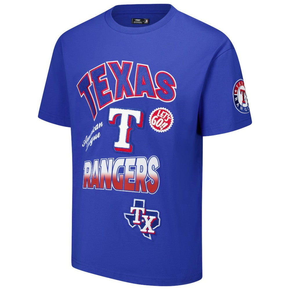 Texas Rangers Pro Standard Turn It Up Dropped Shoulder T-Shirt Royal