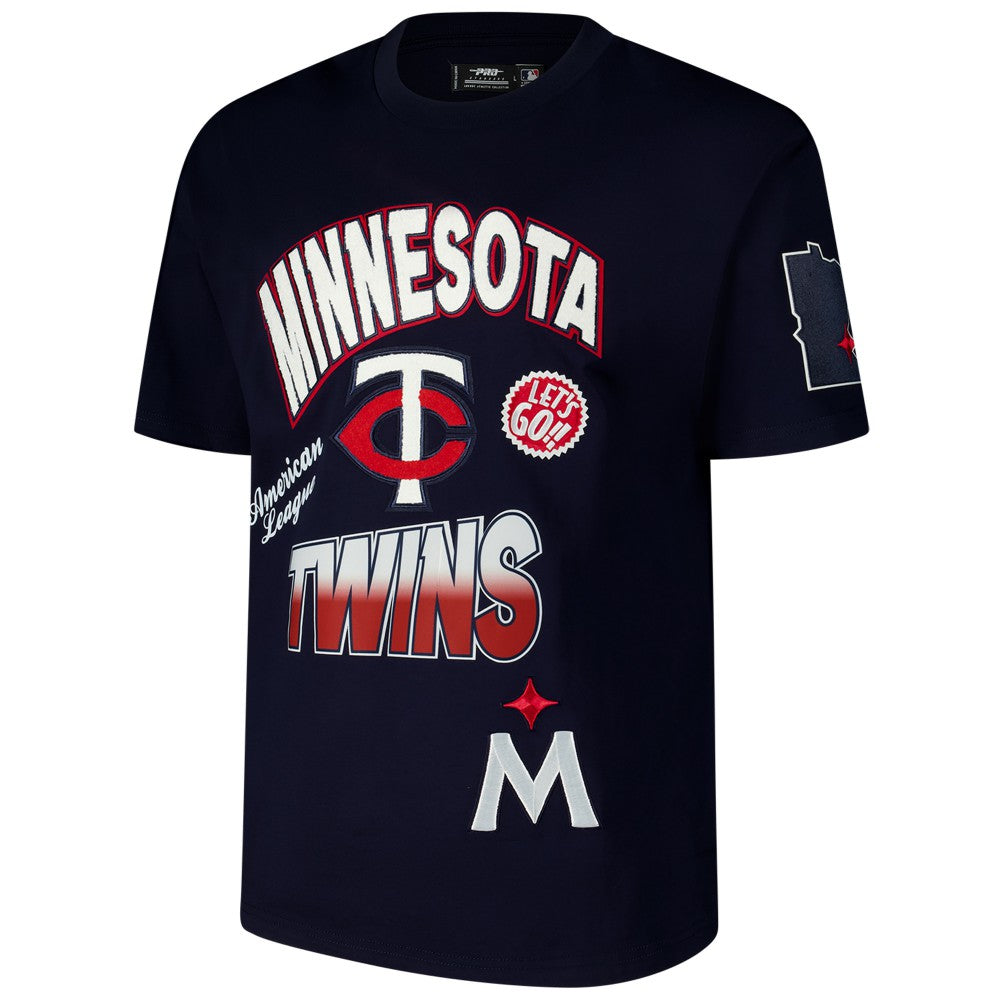 Minnesota Twins Pro Standard Turn It Up Dropped Shoulder T-Shirt Navy