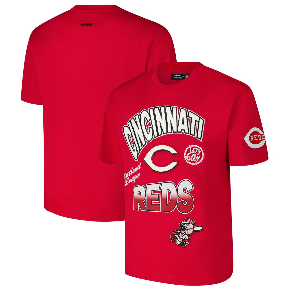 Cincinnati Reds Pro Standard Turn It Up Dropped Shoulder T-Shirt Red