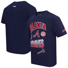 Atlanta Braves Pro Standard Turn It Up Dropped Shoulder T-Shirt Navy