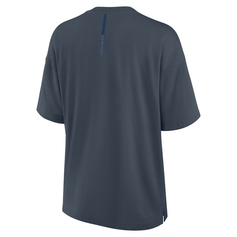 Atlanta Braves Women's Oversized Elements Raw Edge Future Ground T-Shirt Blue