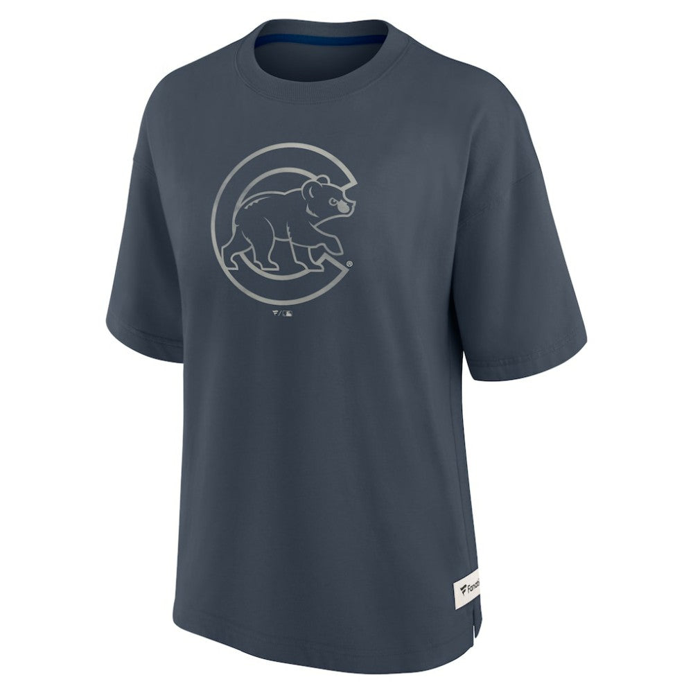 Chicago Cubs Women's Oversized Elements Raw Edge Future Ground T-Shirt Blue