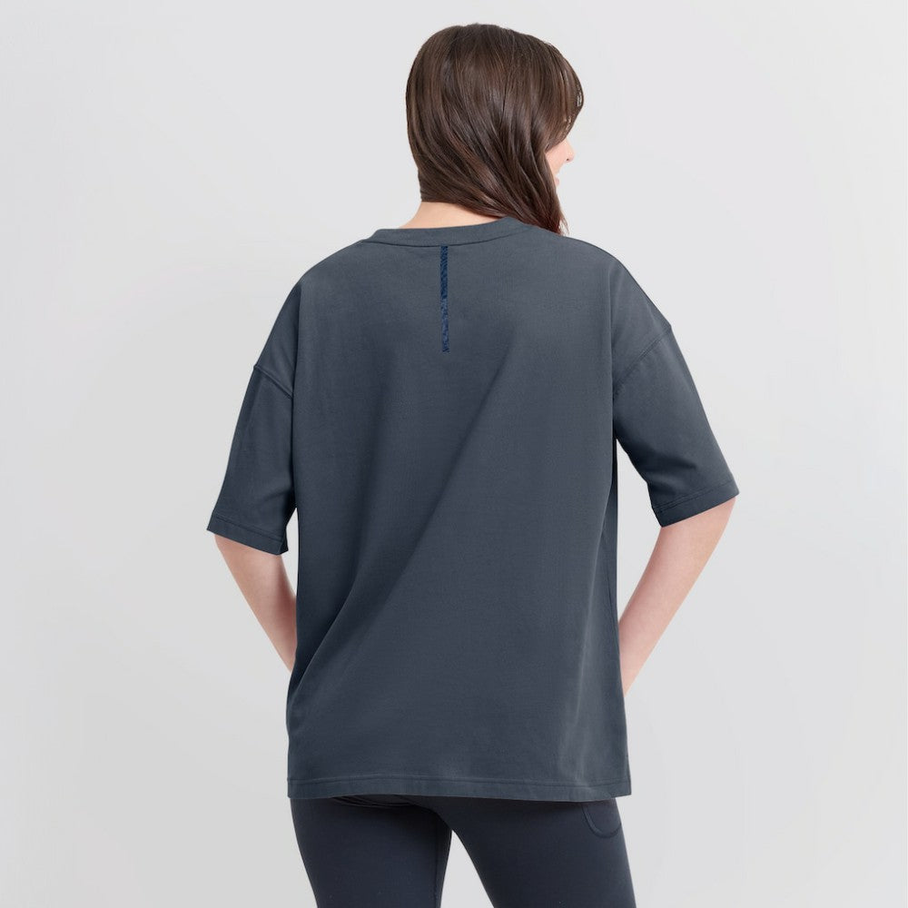 Chicago Cubs Women's Oversized Elements Raw Edge Future Ground T-Shirt Blue