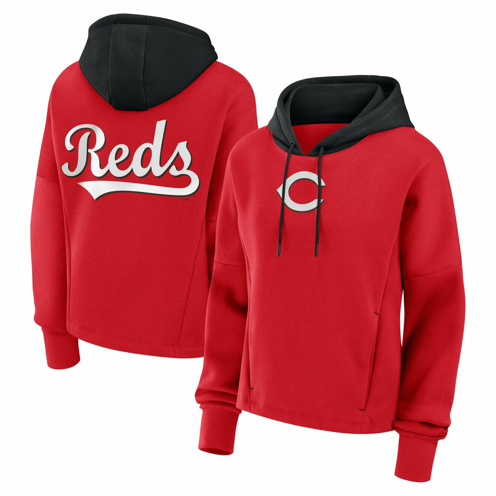 Cincinnati Reds Women's Oversized Legacy Favorite Spectator Pullover Hoodie Red