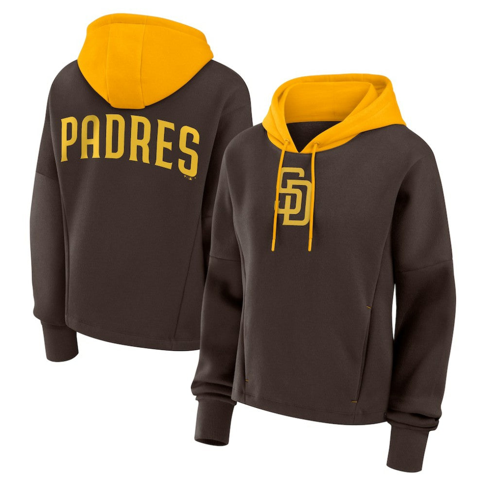 San Diego Padres Women's Oversized Legacy Favorite Spectator Pullover Hoodie Brown