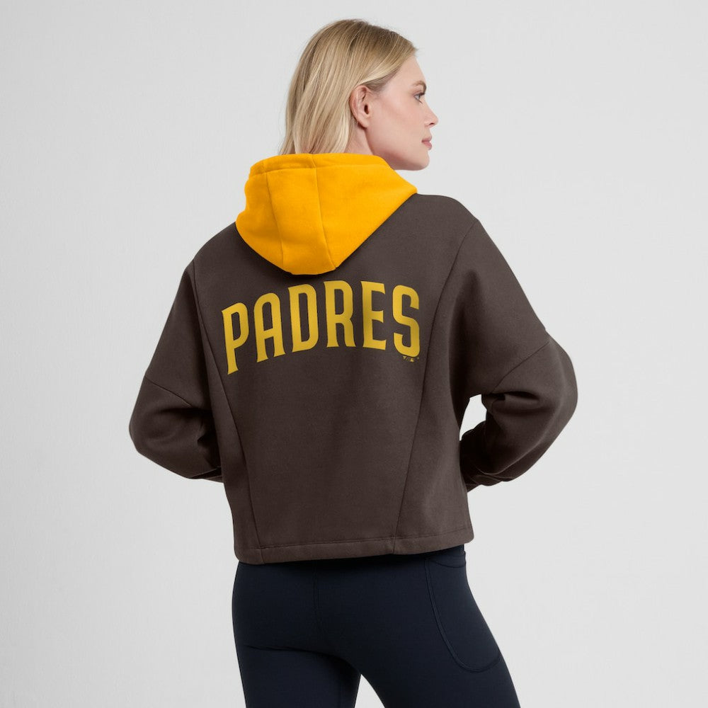 San Diego Padres Women's Oversized Legacy Favorite Spectator Pullover Hoodie Brown