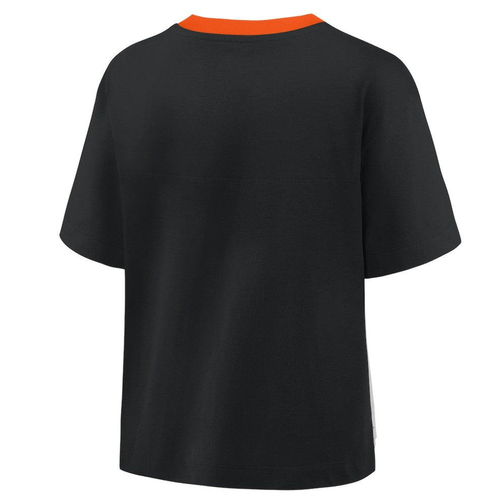 Baltimore Orioles Oversized Race To Win V-Neck T-Shirt Black/Graphite