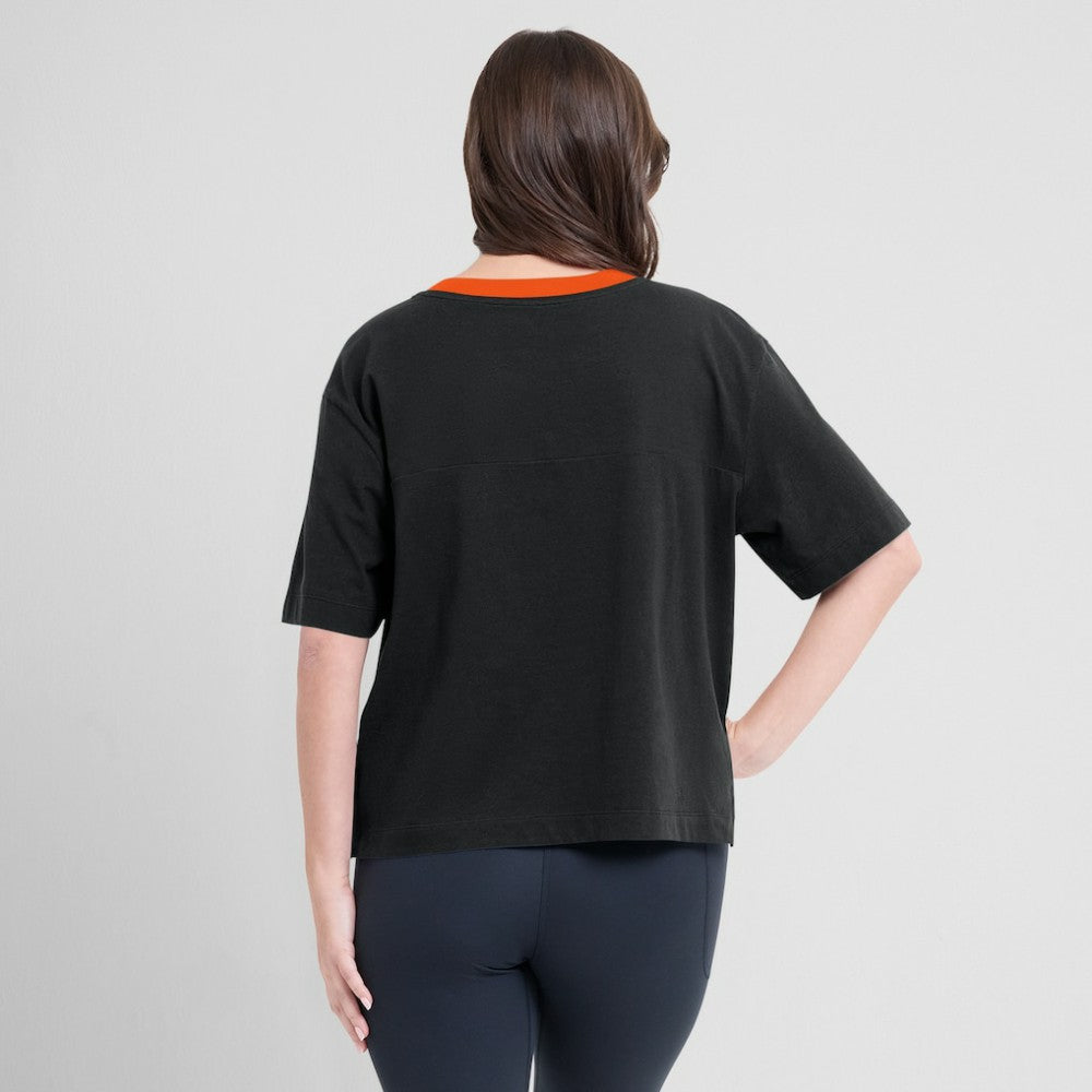 Baltimore Orioles Oversized Race To Win V-Neck T-Shirt Black/Graphite