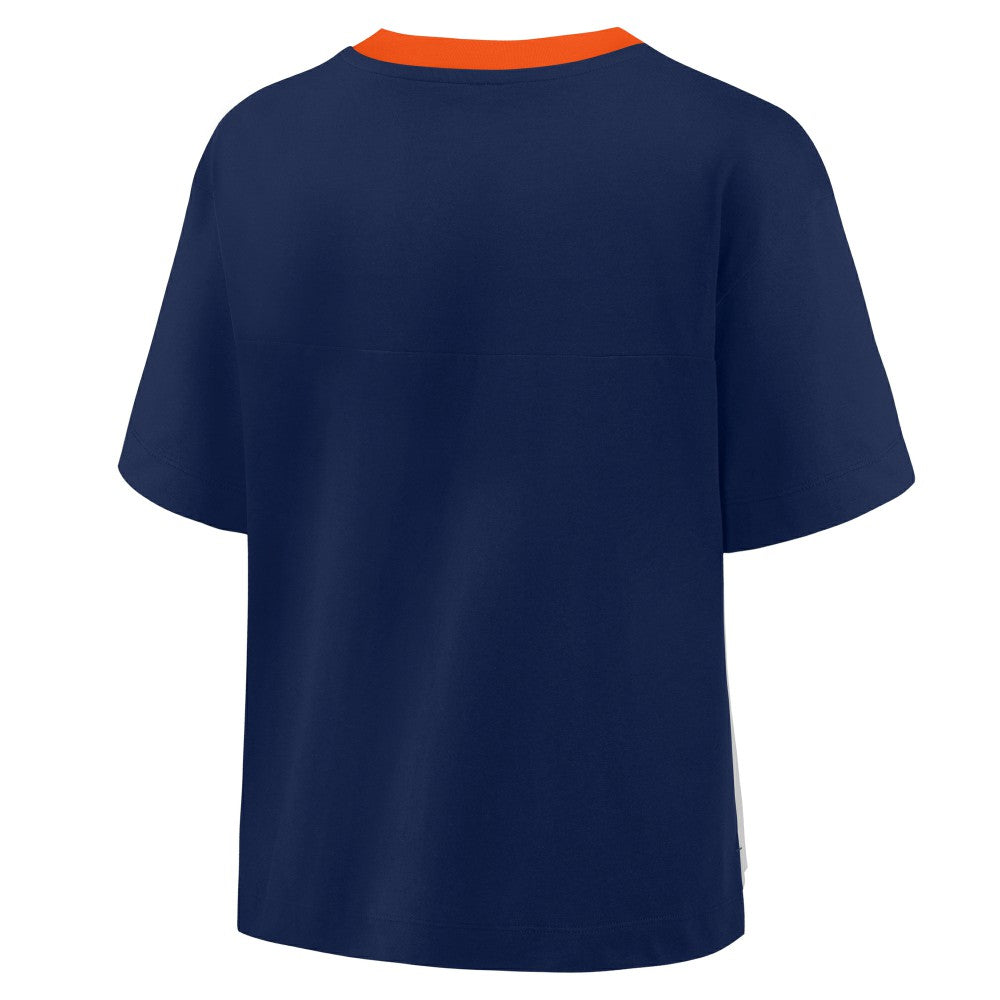 Houston Astros Oversized Race To Win V-Neck T-Shirt Navy/Graphite