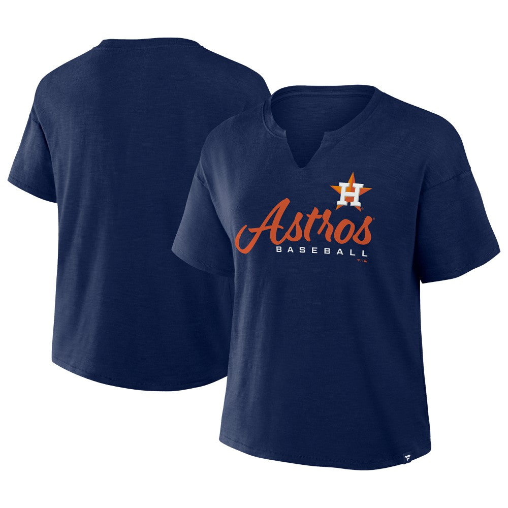 Houston Astros Women's Fan Fave Stadium Slub Boxy T-Shirt Navy