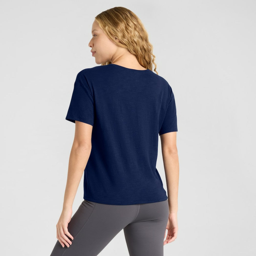 Atlanta Braves Women's Fan Fave Stadium Slub Boxy T-Shirt Navy