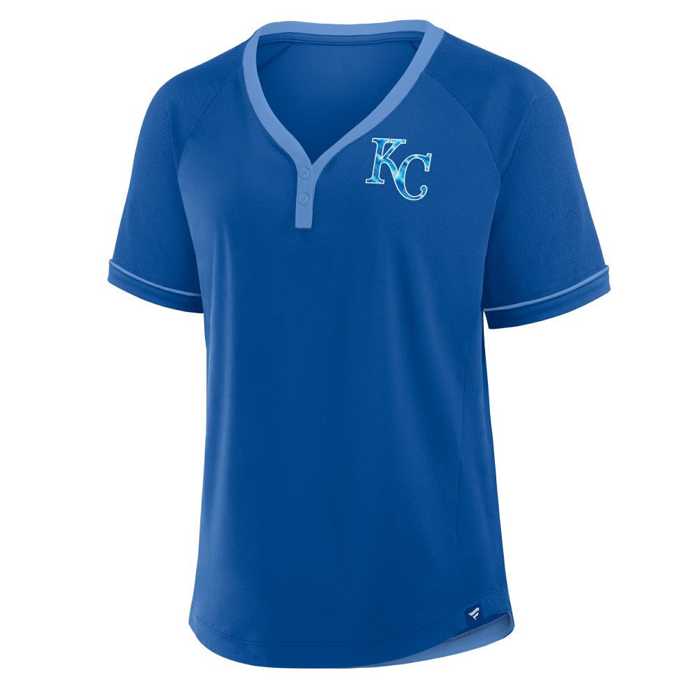 Kansas City Royals Women's League Diva Star Raglan V-Neck T-Shirt Royal