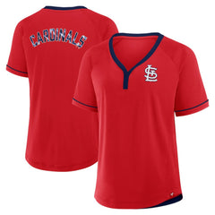 St. Louis Cardinals Women's League Diva Star Raglan V-Neck T-Shirt Red