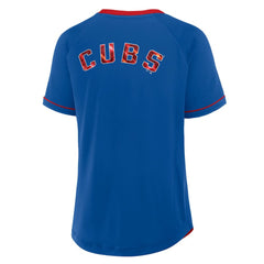 Chicago Cubs Women's League Diva Star Raglan V-Neck T-Shirt Royal