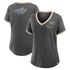 Tampa Bay Rays Women's Binge Worthy Stadium Slub V-Neck T-Shirt Black