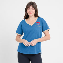 Texas Rangers Women's Binge Worthy Stadium Slub V-Neck T-Shirt Royal