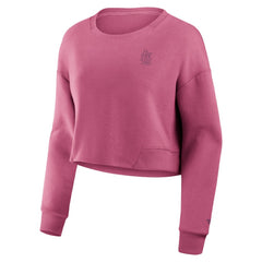 St. Louis Cardinals Women's Studio Cropped Pullover Sweatshirt Pink