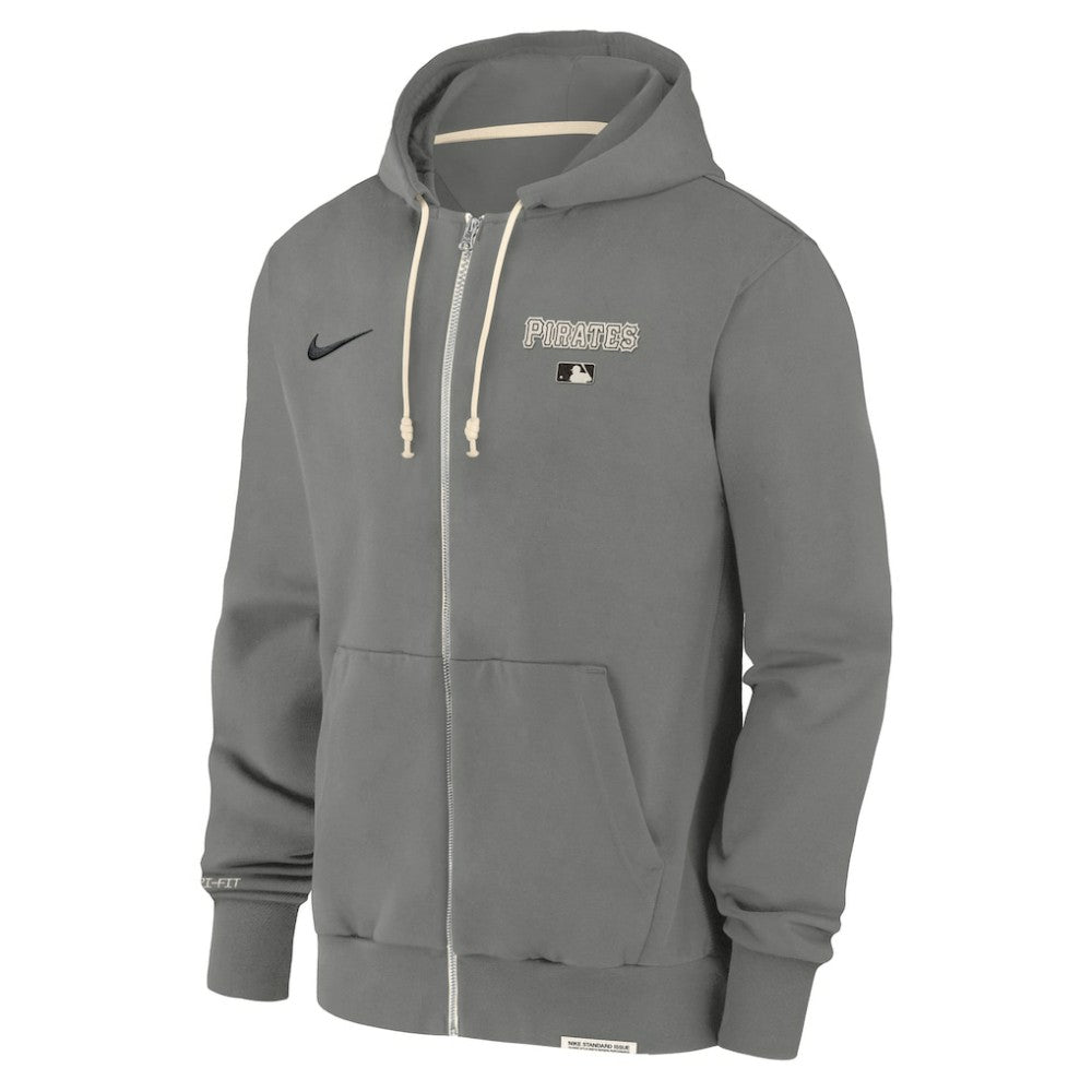 Pittsburgh Pirates Authentic Collection Travel Performance Full-Zip Hoodie Charcoal