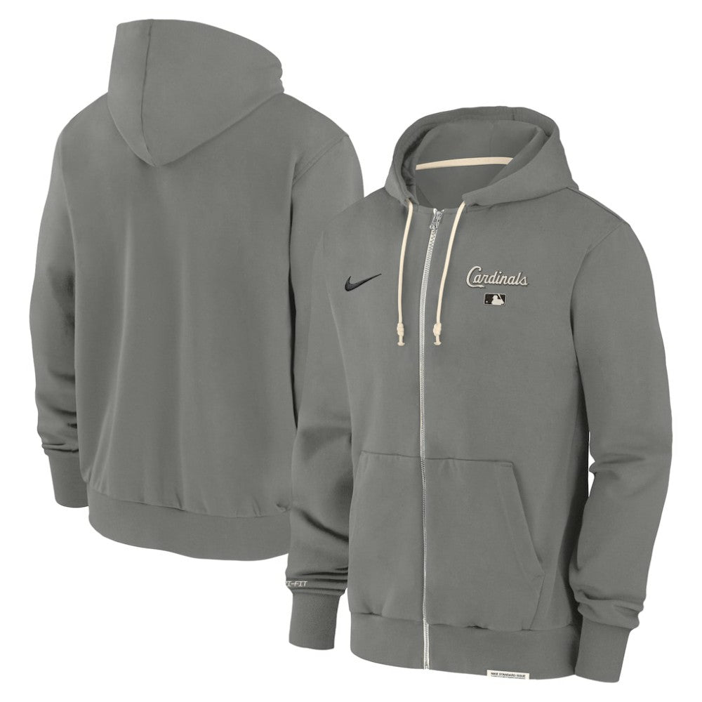 St. Louis Cardinals Authentic Collection Travel Performance Full-Zip Hoodie Charcoal