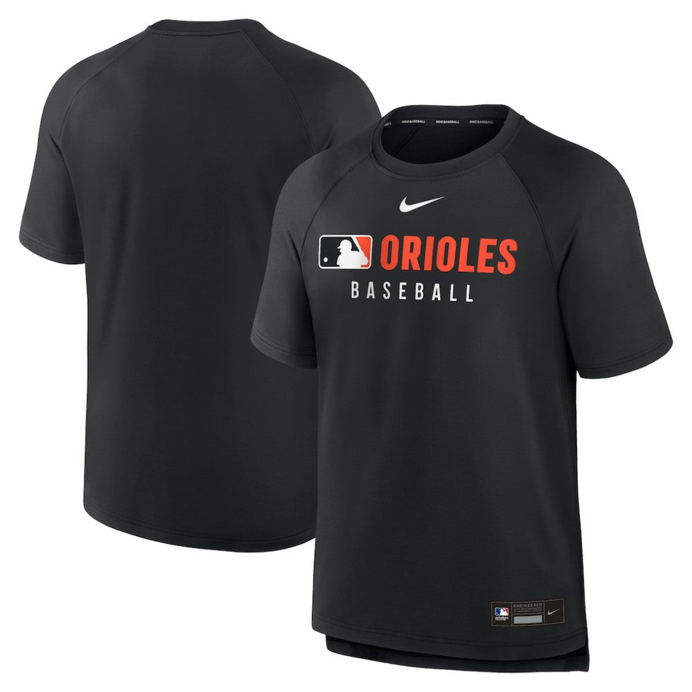 Baltimore Orioles Authentic Collection Pregame Raglan Dri-FIT T-Shirt Black