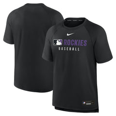 Colorado Rockies Authentic Collection Pregame Raglan Dri-FIT T-Shirt Black