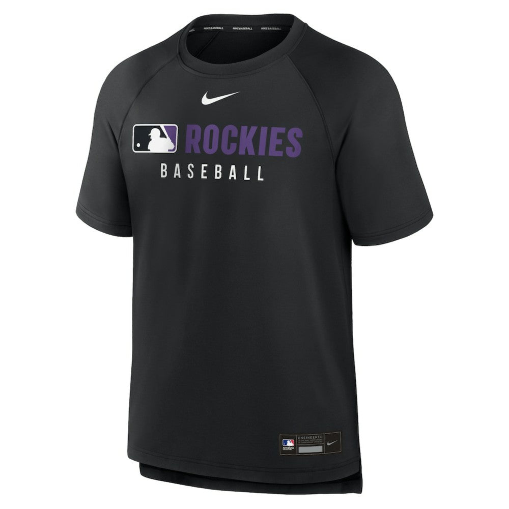 Colorado Rockies Authentic Collection Pregame Raglan Dri-FIT T-Shirt Black