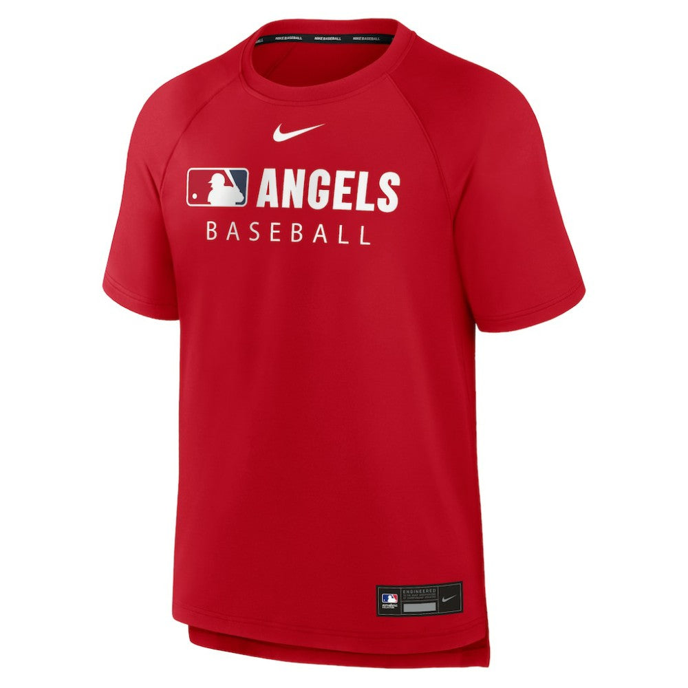 Los Angeles Angels Authentic Collection Pregame Raglan Dri-FIT T-Shirt Red
