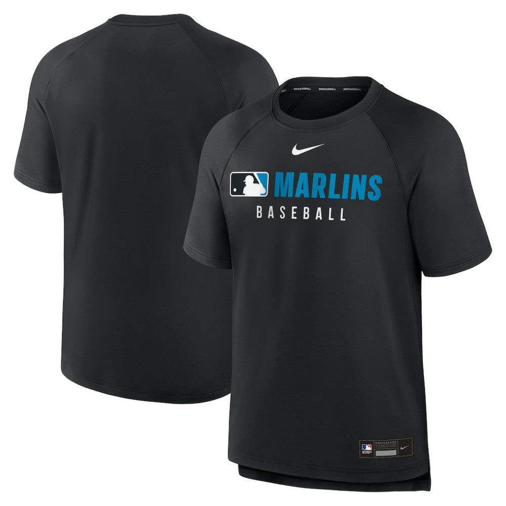 Miami Marlins Authentic Collection Pregame Raglan Dri-FIT T-Shirt Black